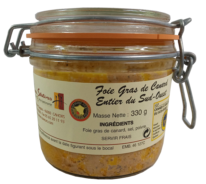 Foie gras de canard entier du Sud-Ouest 330g