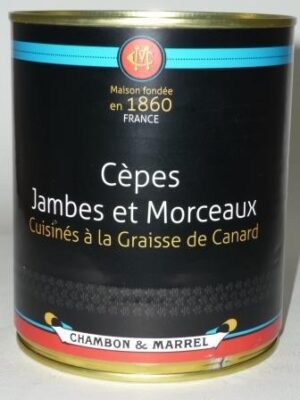Cèpes jambes et morceaux cuisinés à la graisse de canard 460g net égoutté